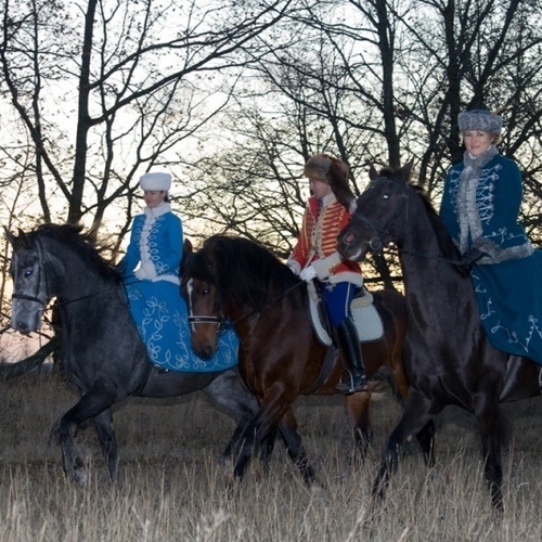 Царская охота с борзыми на лошадях